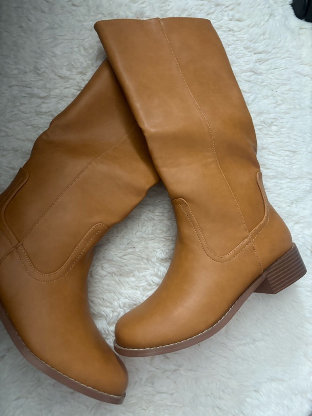 Shoe'N Tale Cognac Leather Knee High Riding Boots Size 6 - Picture 9 of 17